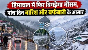 हिमाचल में फिर बिगड़ेगा मौसम, पांच दिन बारिश और बर्फबारी के आसार